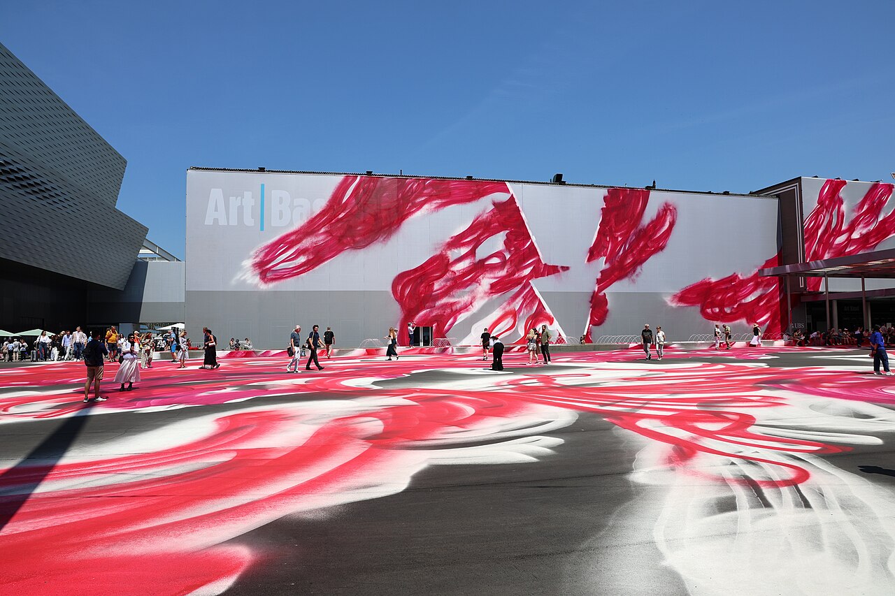 Messeplatz with the CHOIR installation during Art Basel 2025.