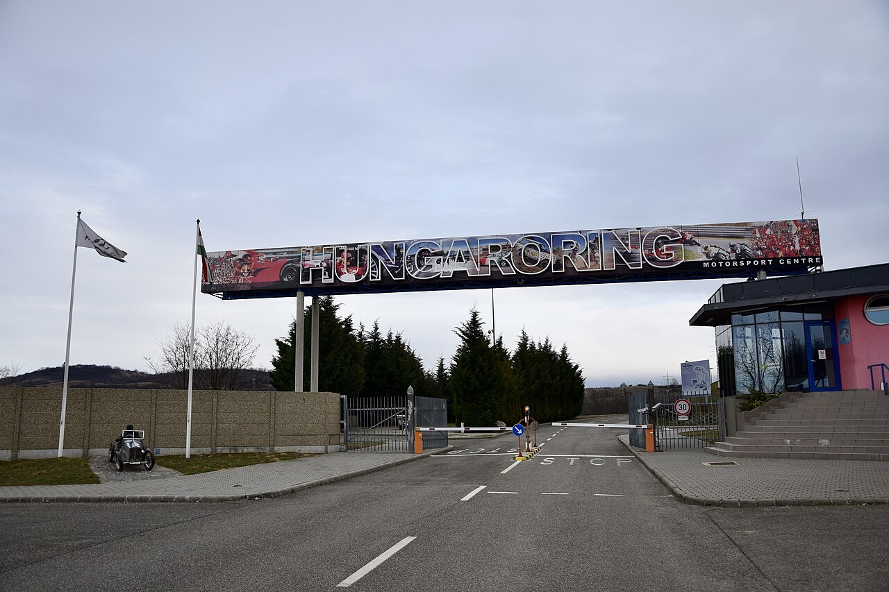 Entrance to the Hungaroring motorsport circuit near Budapest.